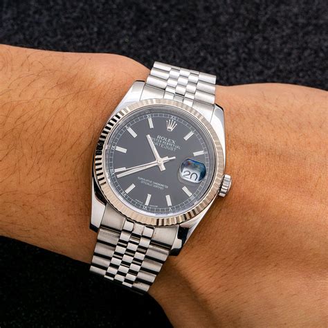 rolex on wrist black|rolex datejust 36mm on wrist.